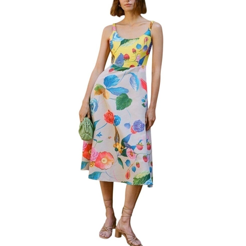 Tuckernuck‎ Vivid Jardin Floral Dominique Midi Dress Size XSmall NEW